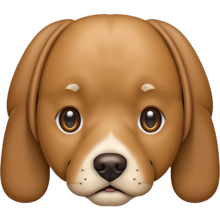 Dog wearing cardboard emoji