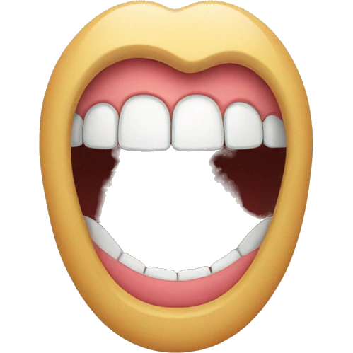 smiling mouth without face emoji