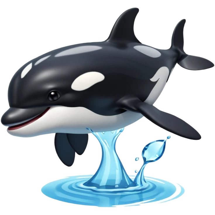 3d Cartoon orca with a tick to show when something has been completed emoji