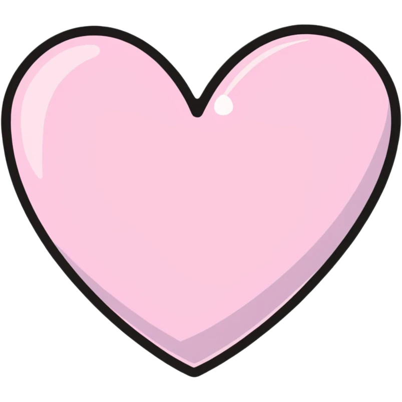 pastel pink heart and pastel pink sparkles emoji