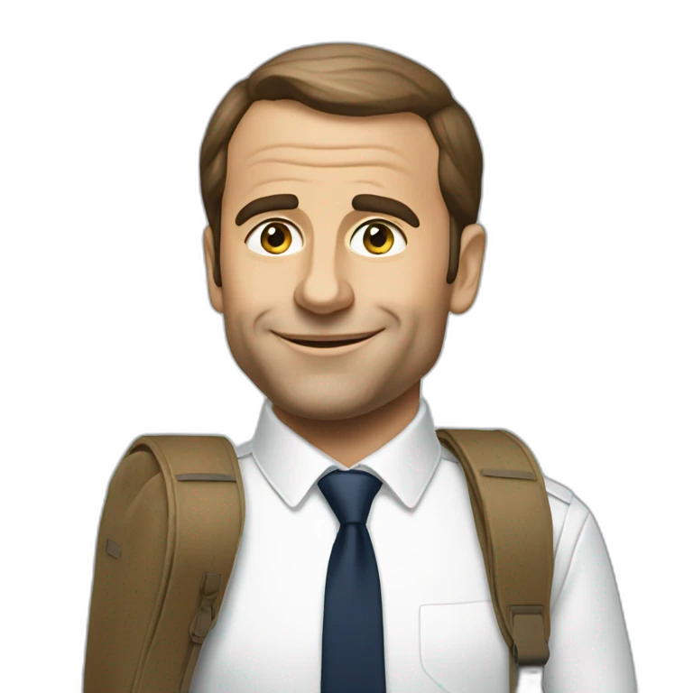 macron avec un sac poubelle emoji