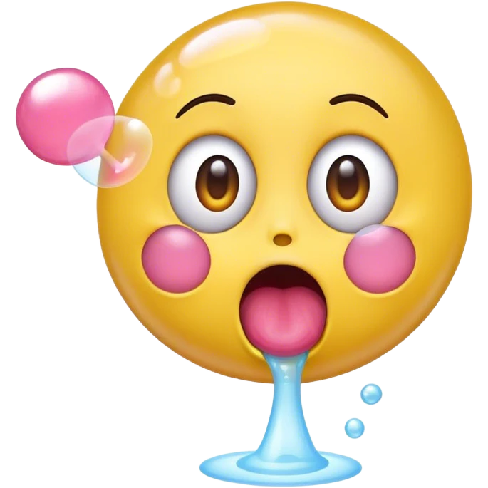 yellow emoji blowing bubble gum bubble  emoji