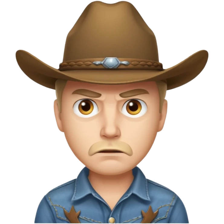 Angry eyes white man with cowboy hat emoji