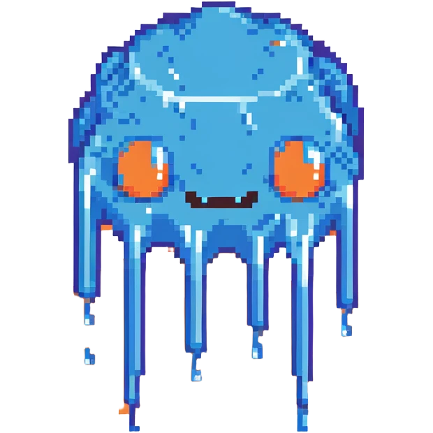blue slime monster dripping goo emoji