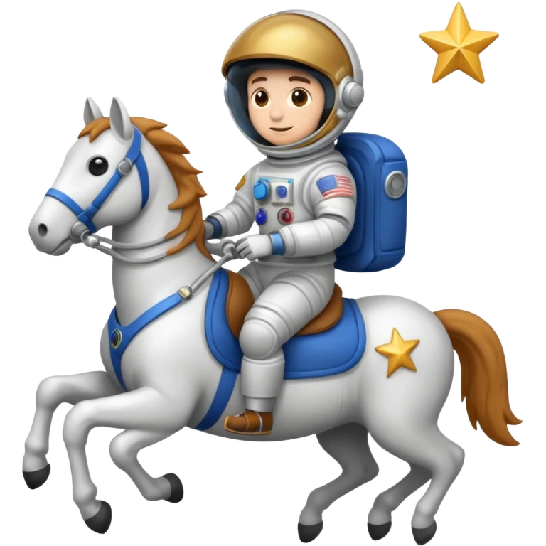 astronaut on horseback with stars in background emoji