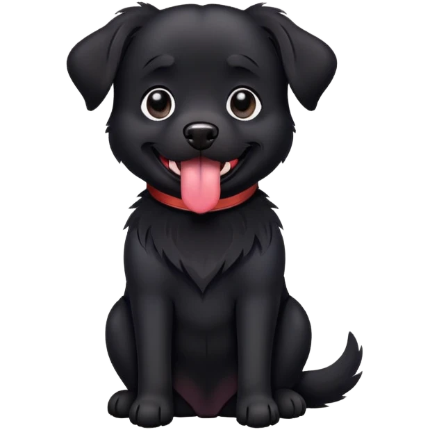 Perro negro saying guau emoji