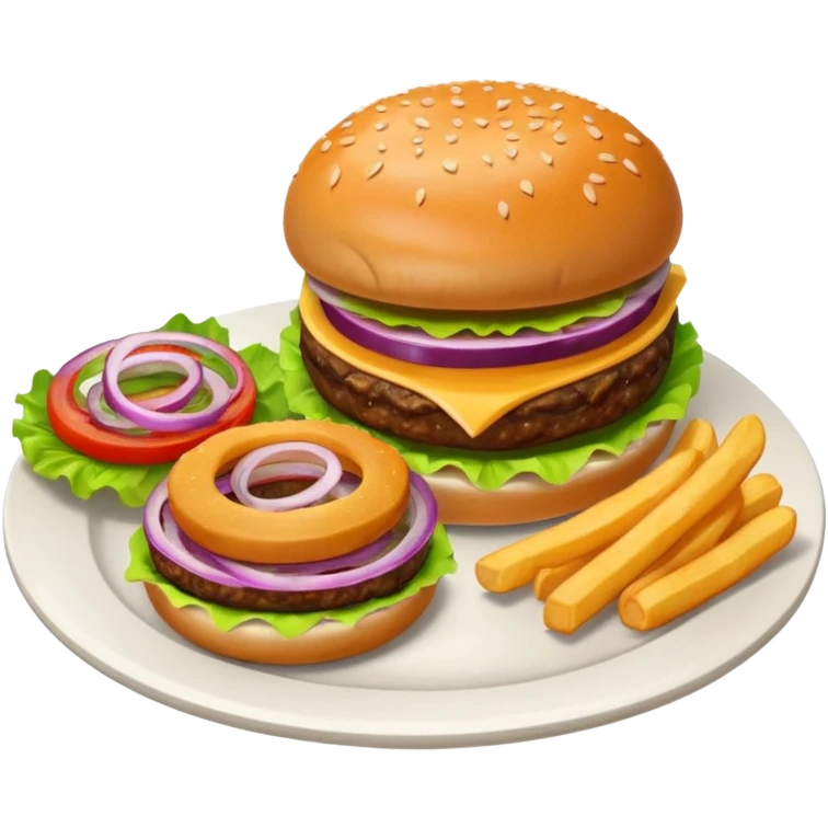 Draw a hamburger on a plate, isometric camera with high angle emoji