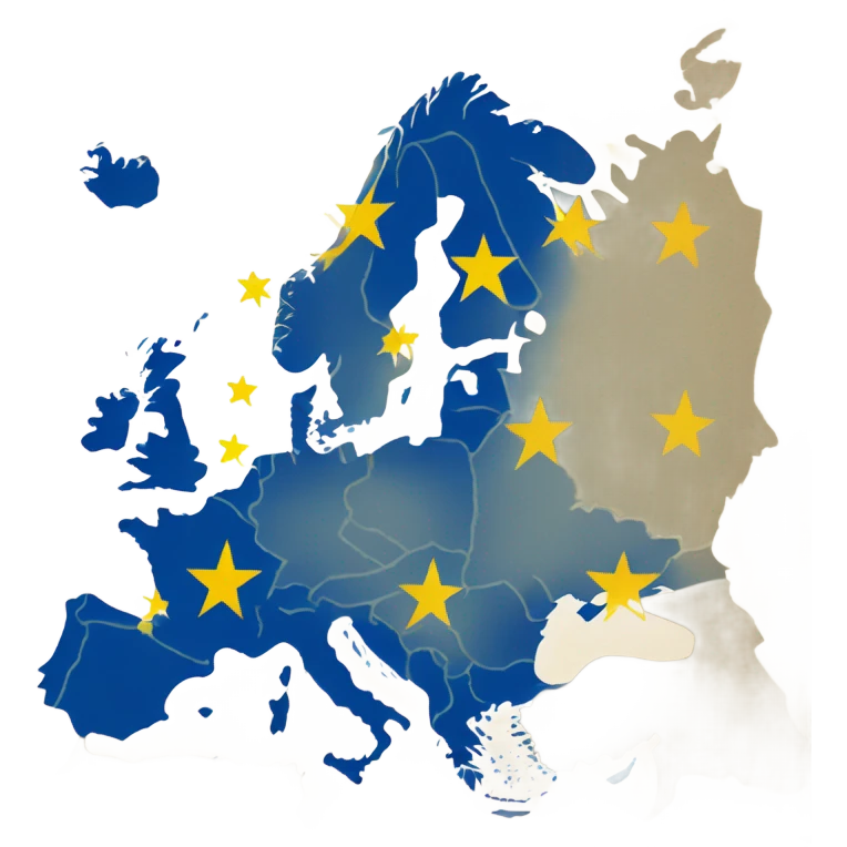 Map of Europe Euro Flag emoji