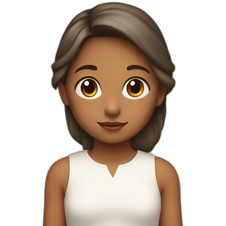 una niña con un conejo blanco emoji