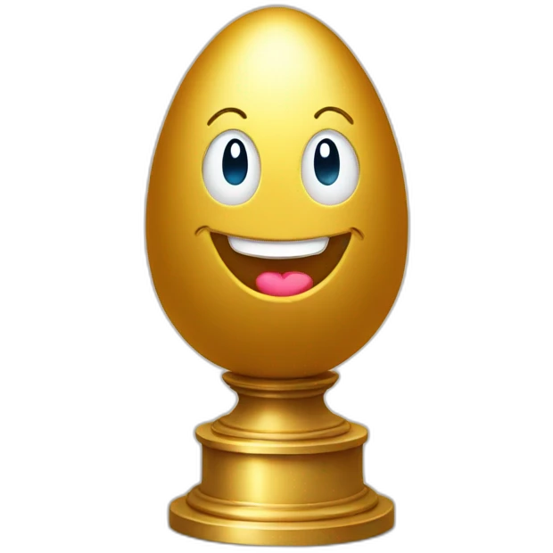 smiling golden egg on a pedestal emoji