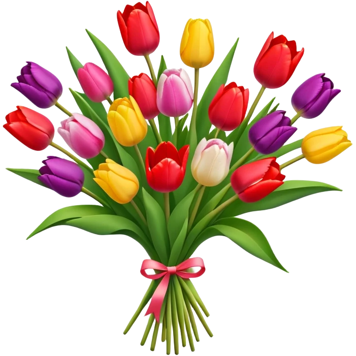 beautiful bouquet of colorful tulips emoji