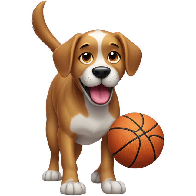 Dog playing basketball emoji