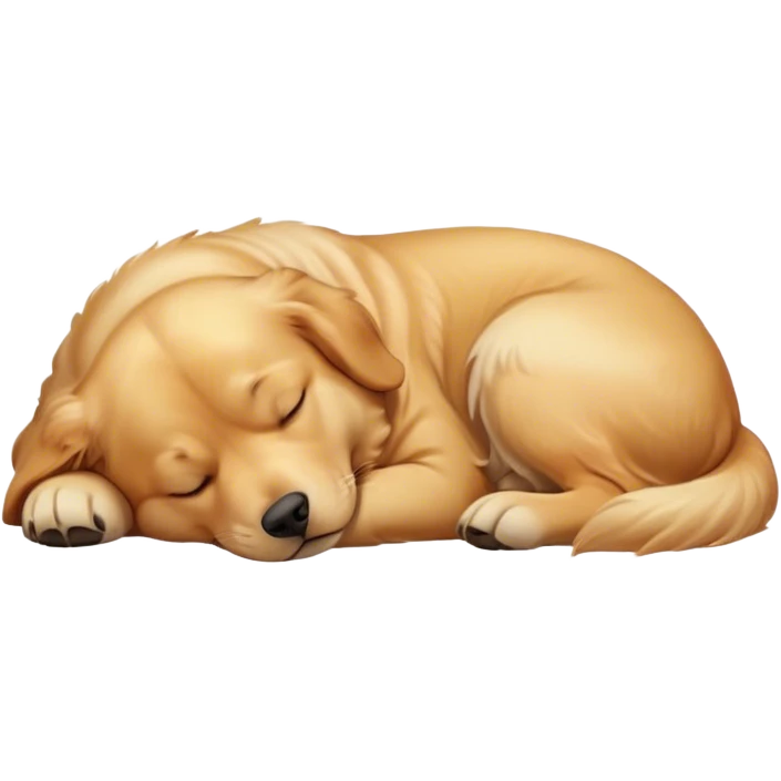 Cinematic Meme-Worthy Chubby Sleeping Golden Retriever Portrait Emoji, Head resting peacefully with a contented smile, showcasing a delightfully chubby build and a luxuriously soft golden coat, eyes shut in a serene nap, Simplified yet hilariously adorable features, highly detailed, glowing with a soft, drowsy light, high shine, relaxed and utterly lovable, stylized with an air of playful laziness, bright and heartwarming, soft glowing outline, capturing the essence of a comically sleepy companion, so meme-worthy it feels like it could instantly become the next viral sensation of adorable slumber! emoji
