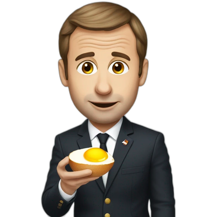 macron eat egg  emoji