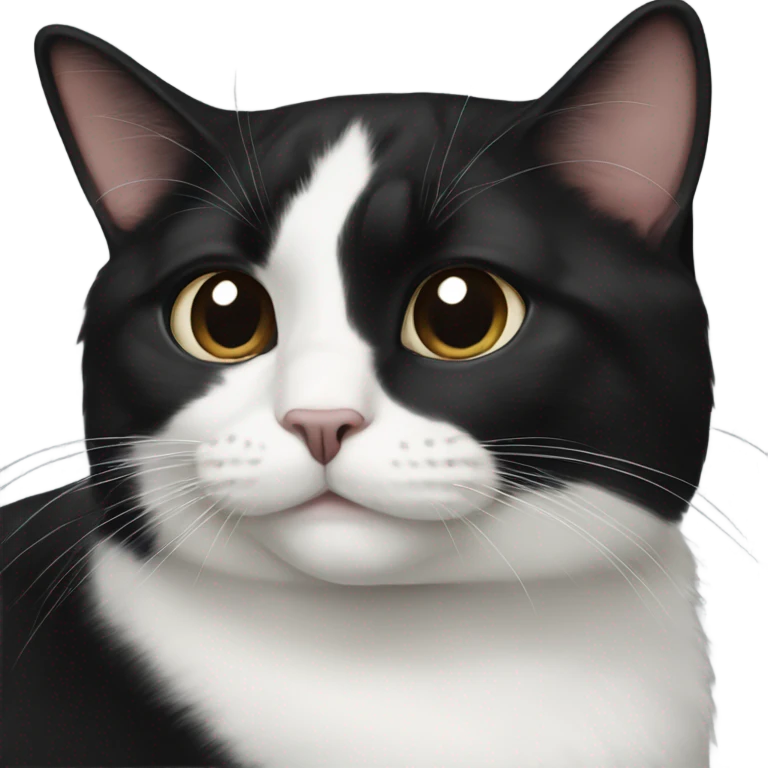Tuxedo cat with all black face emoji
