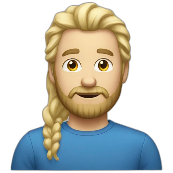 blue shirt bearded meme guy blonde hair  emoji
