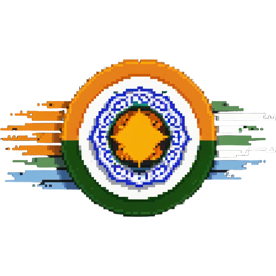 Indian flag with saffron, white, and green horizontal stripes and blue Ashoka Chakra wheel in the center emoji
