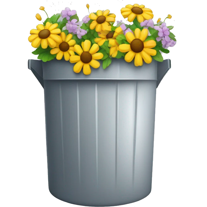 bin microsoft icon with flowers emoji