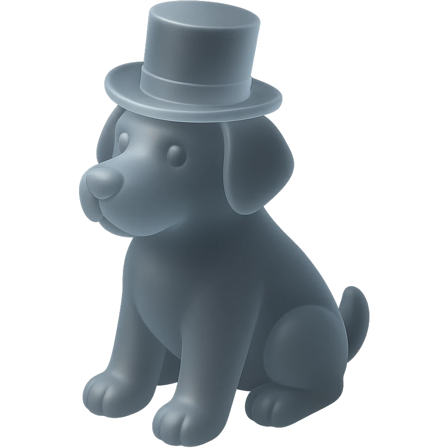 dog with tophat emoji
