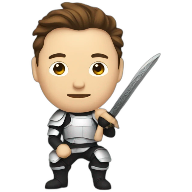 Elon Musk with a katana emoji
