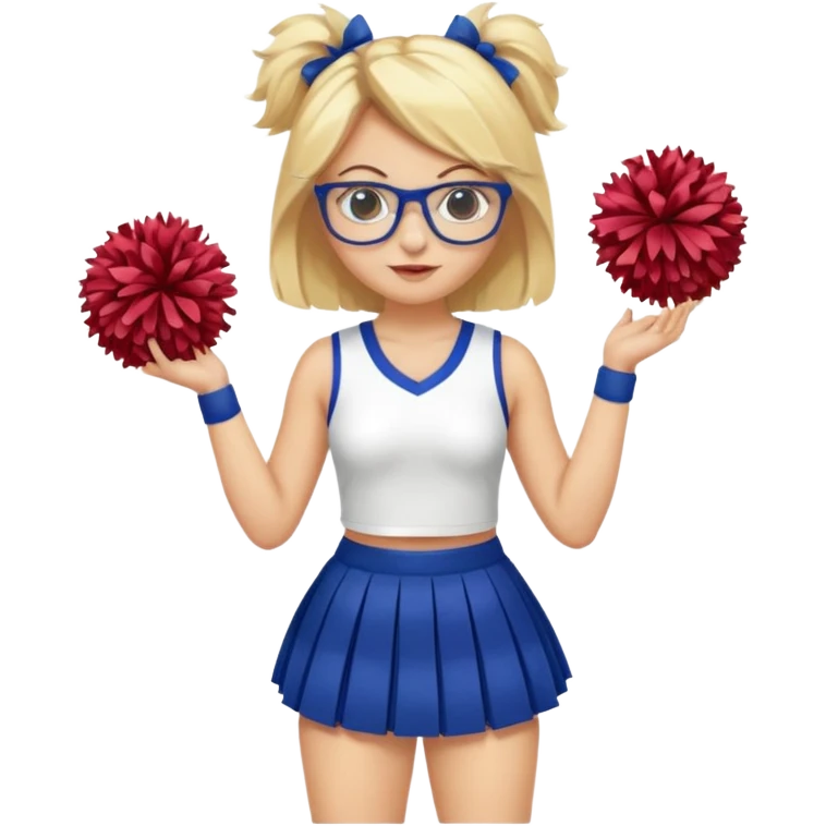  Sexy Dominatrix blonde hair and glasses full body in a cheerleader emoji