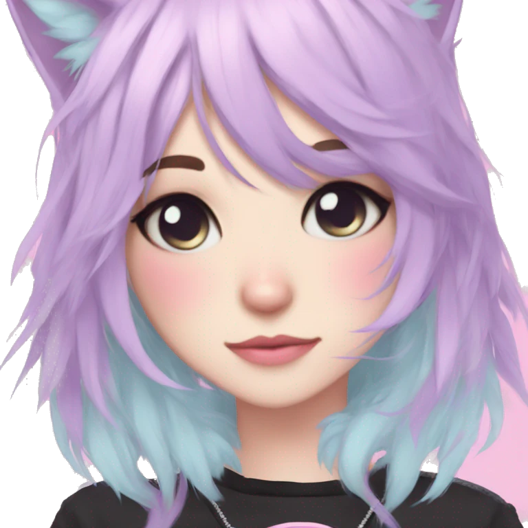 Cute Edgy Pastel Anime Emo CatLady emoji