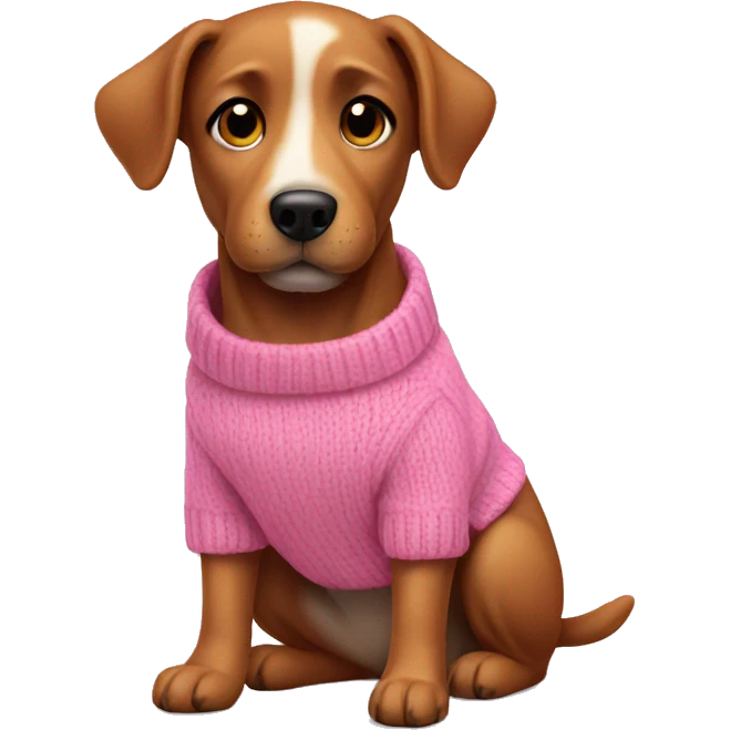 A dog with a pink sweater  emoji