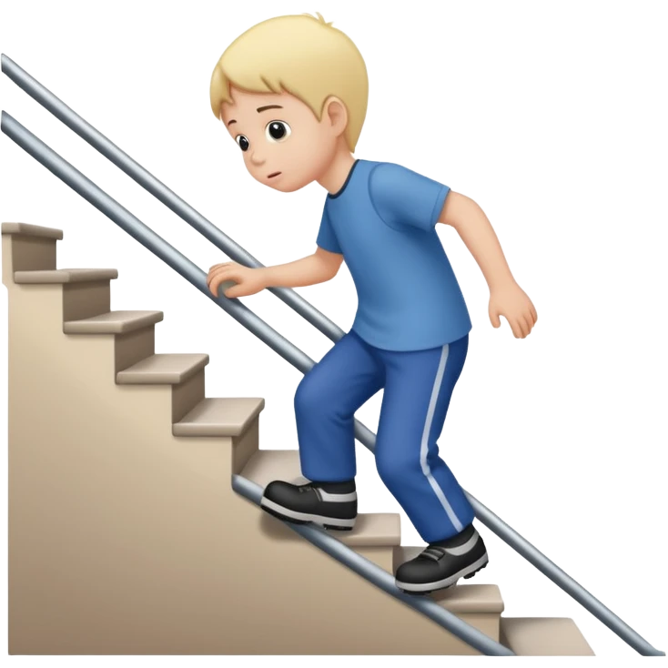 a disabled kid falling down the stairs emoji