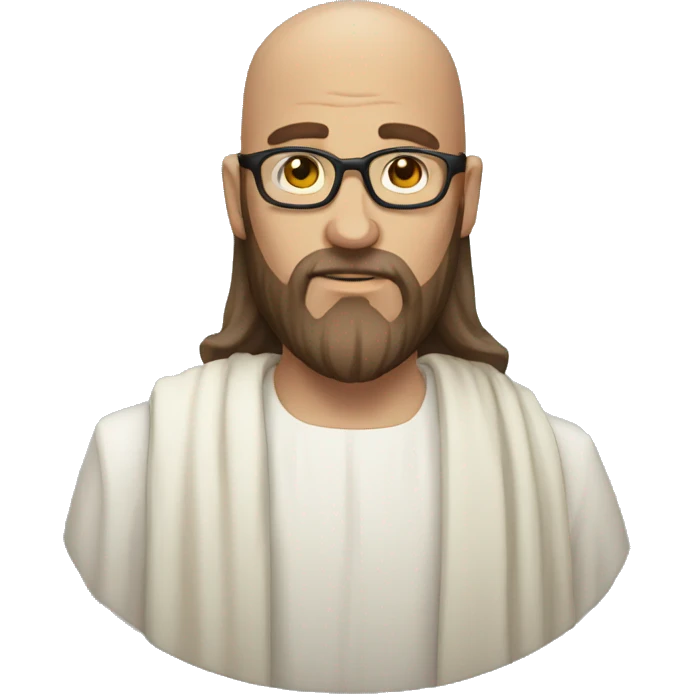 bald bearded jesus with glasses emoji