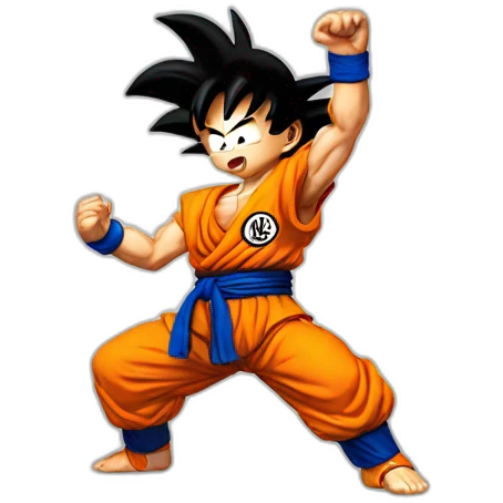 san goku doing a dab emoji
