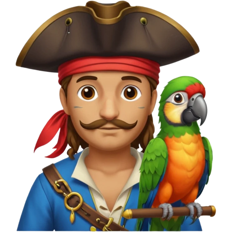 pirate and parrot emoji