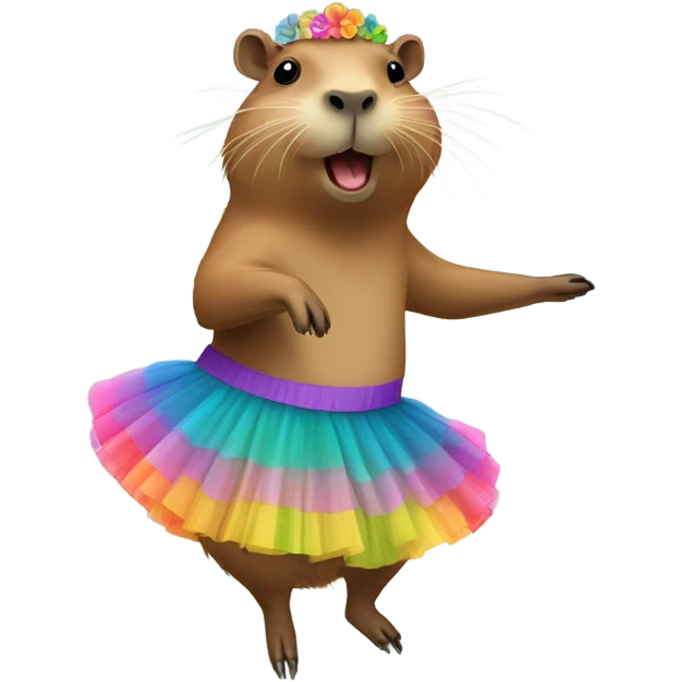 A capybara wearing a tutu and dancing  emoji