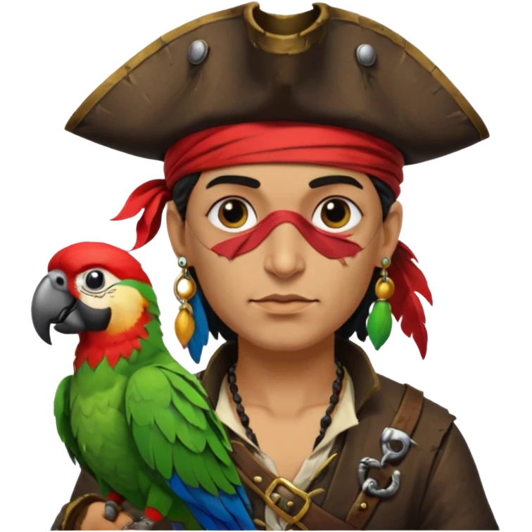 pirate and parrot emoji