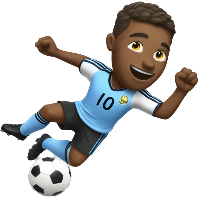 Soccer player scoring a goal emoji