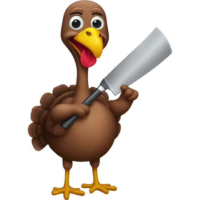 turkey holding meat cleaver emoji