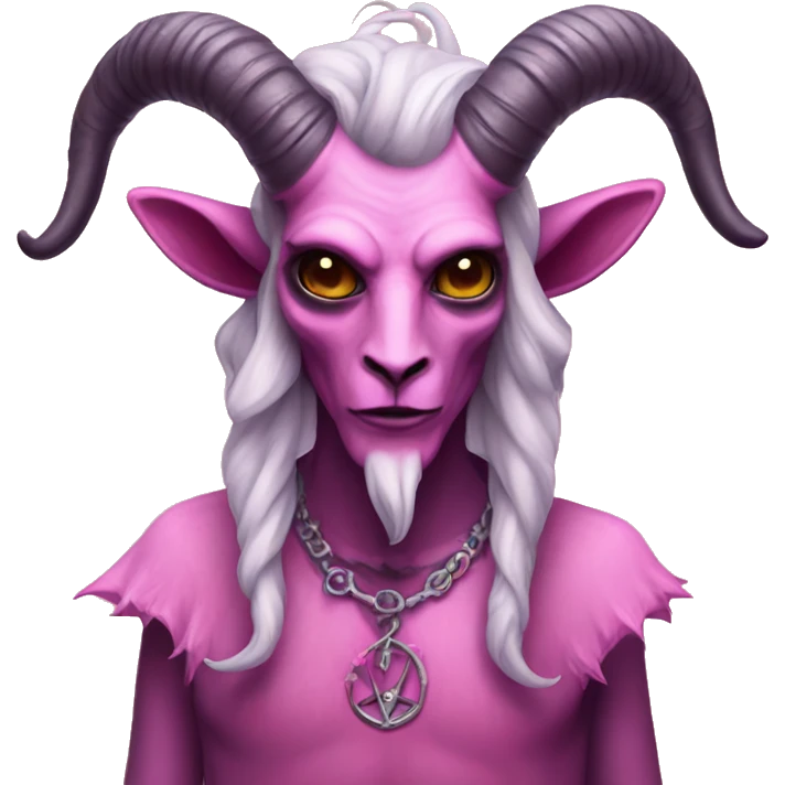Goth Baphomet but pink emoji