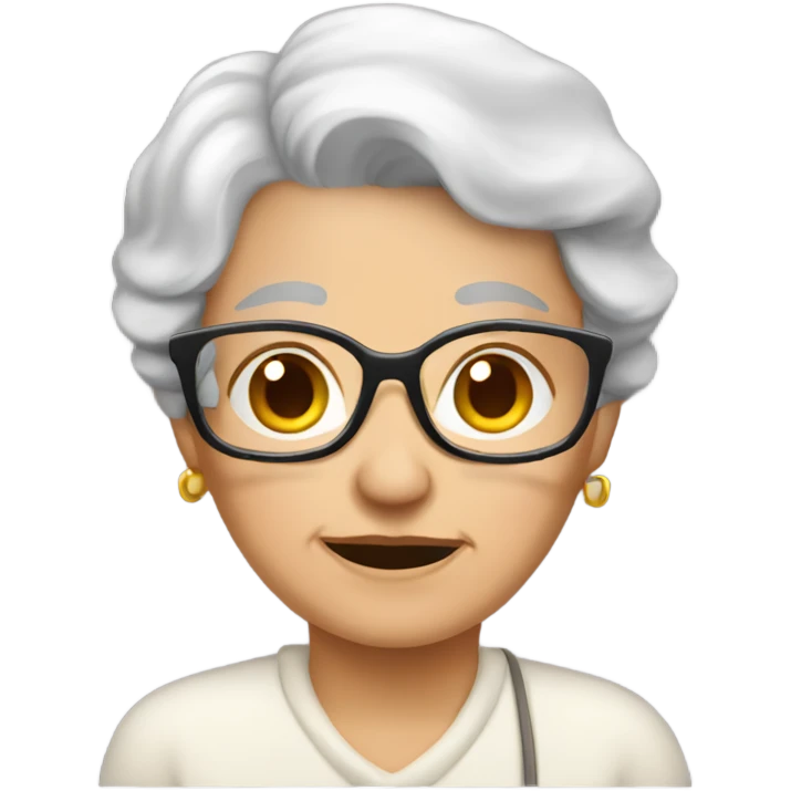 grandma with PC emoji