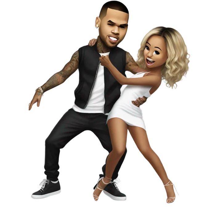 Hyper Realistic Chris Brown dancing with Karruche Tran emoji