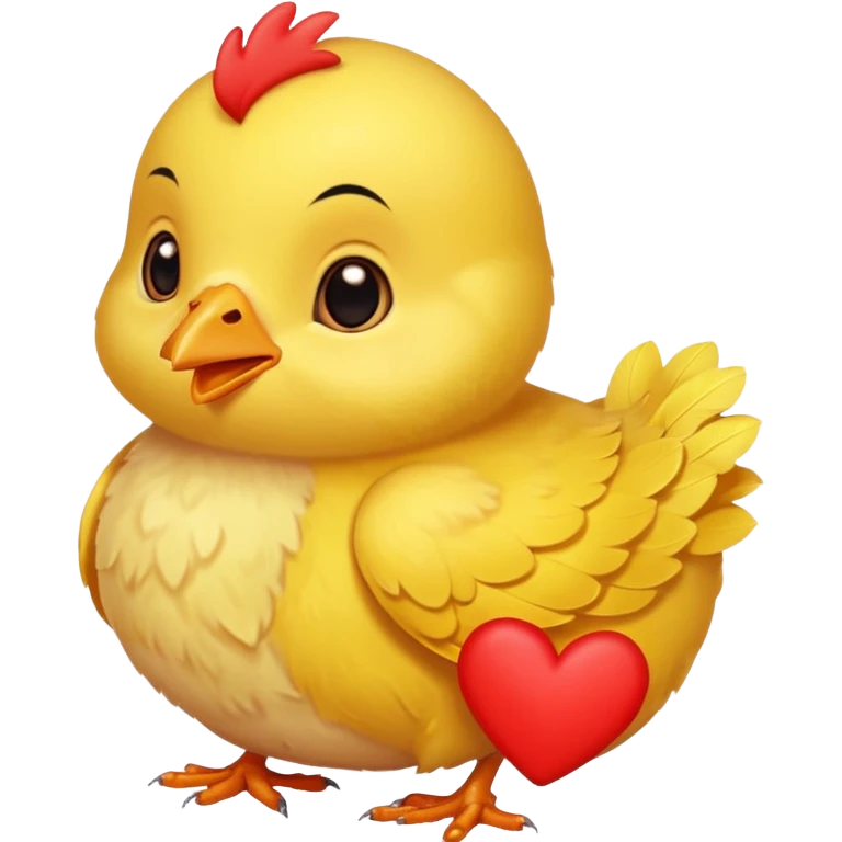 Pollito bebé con corazones  emoji