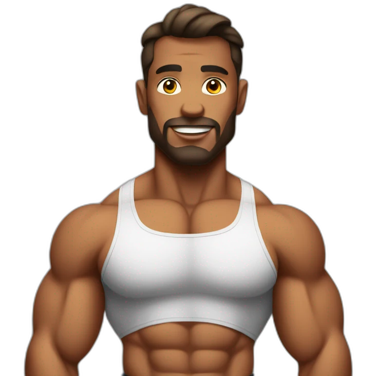Bodybuilder wearing a tight shirt emoji