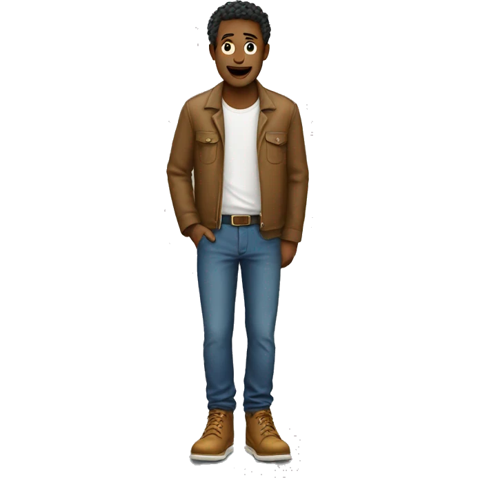 He is standing on his feet emoji