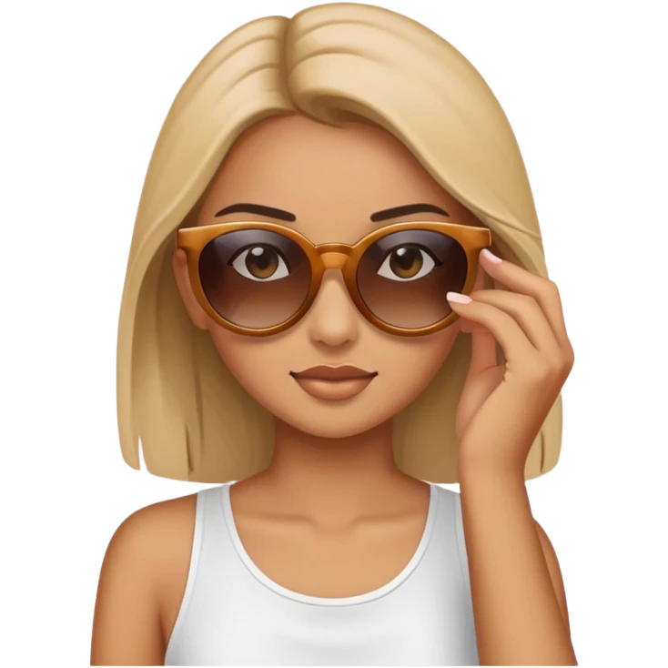 A girl pulling down sunglasses  emoji