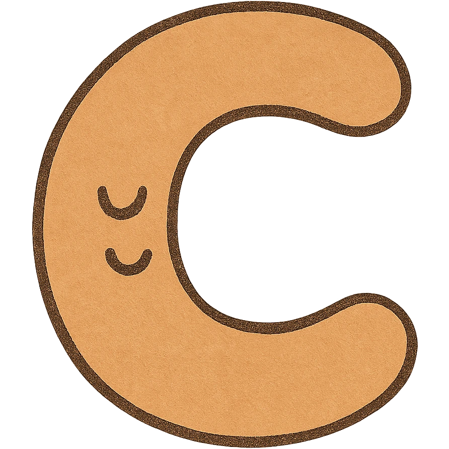 playful cartoon style letter C emoji