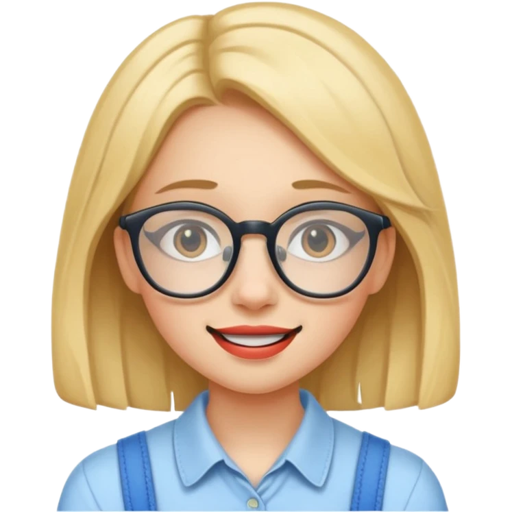 genius girl with glasses and braces emoji