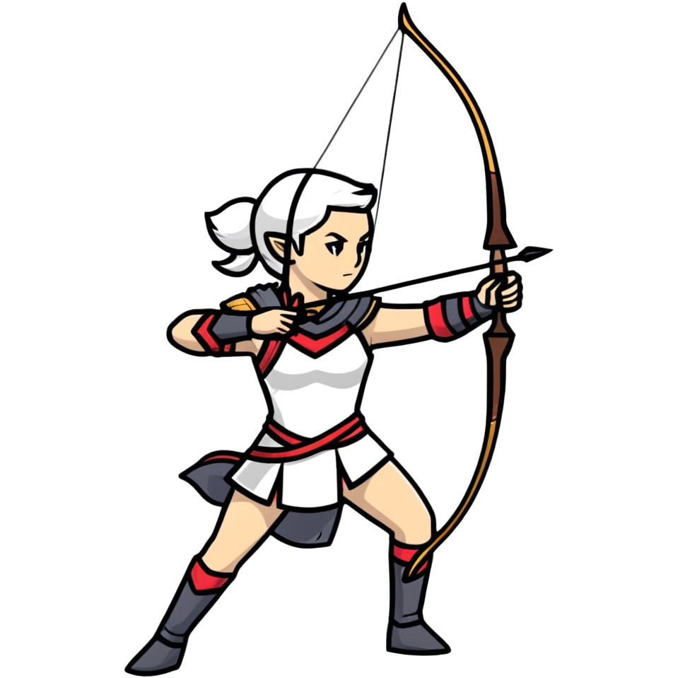 Archer Queen from Clash of Clans, full body, battle stance emoji