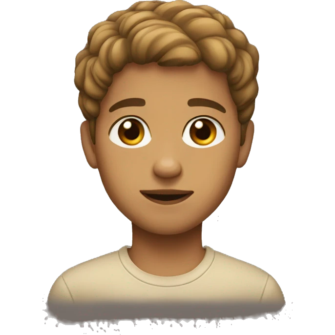 a emoji of a kid brown hear brown eyes light skin emoji