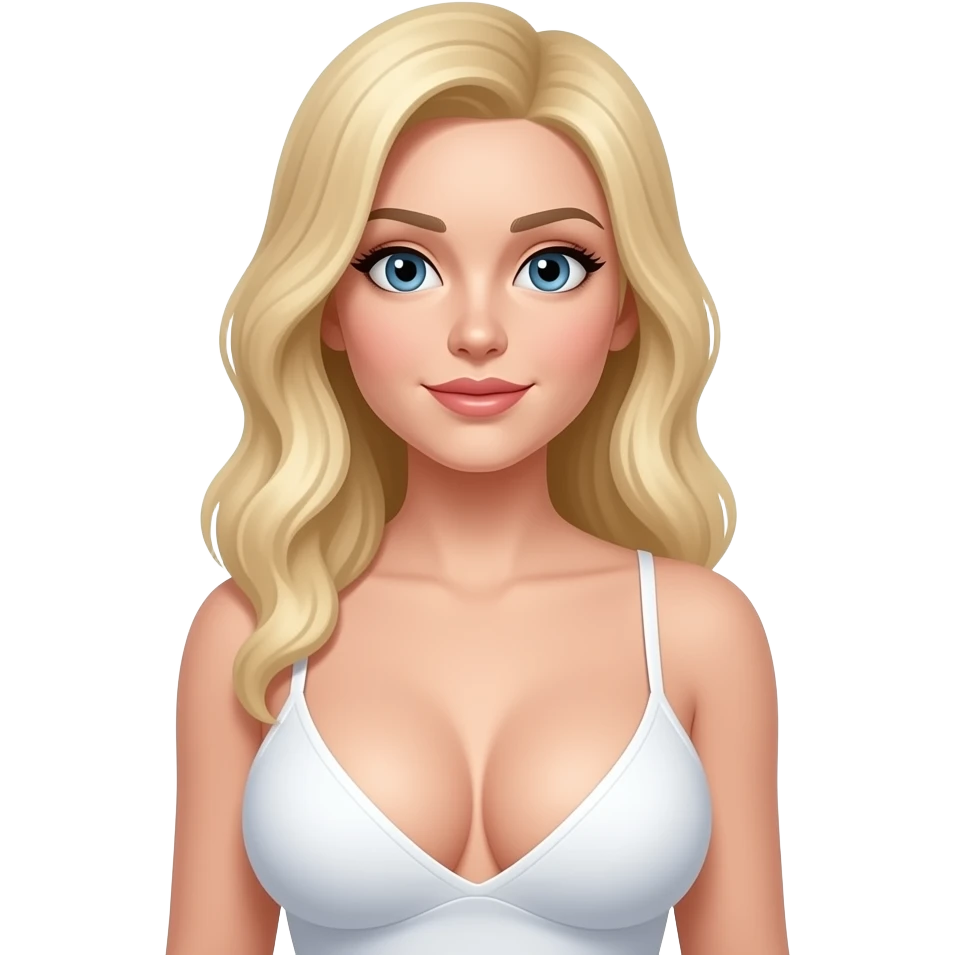 Blonde figure with big boobs standing far away emoji