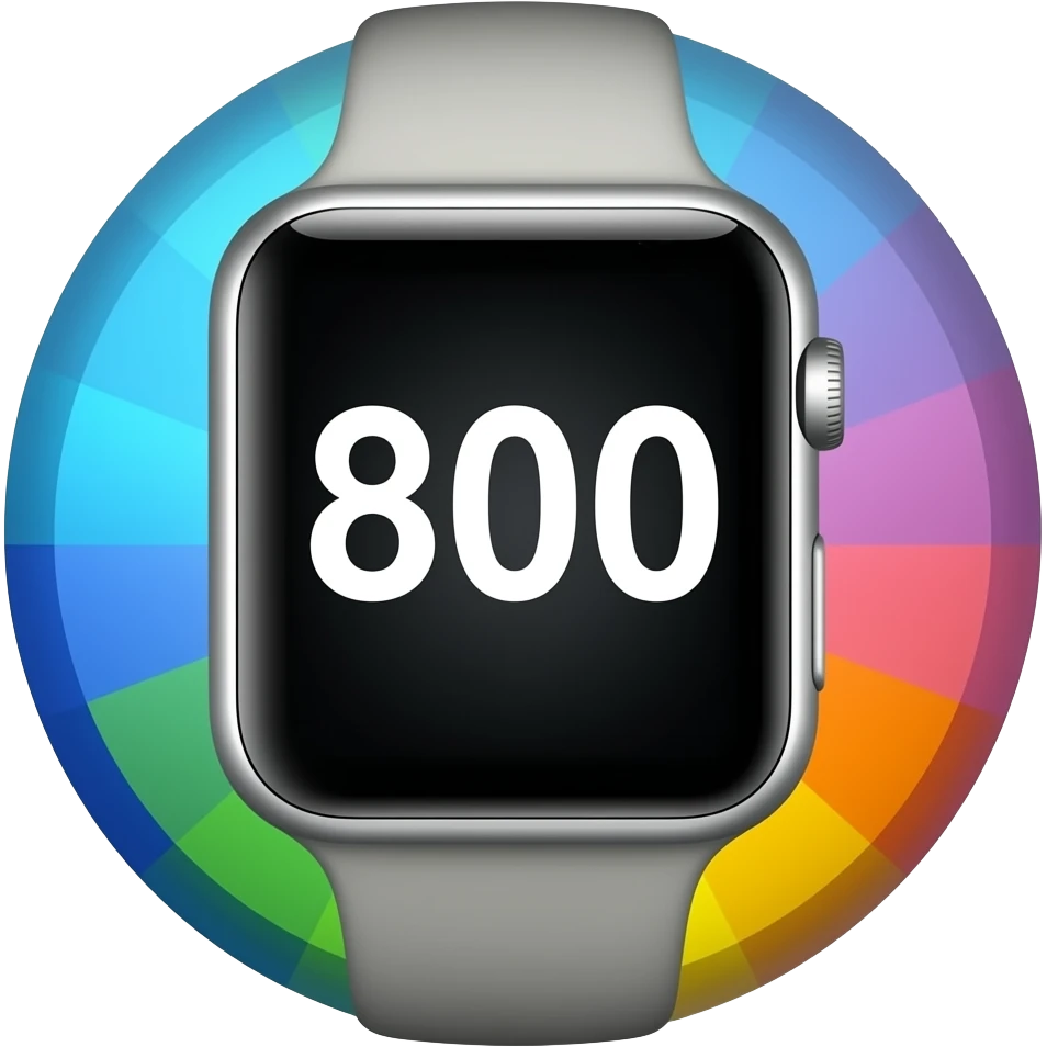 Reloj inteligente,con el número "800" emoji