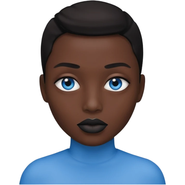A 67 color blue black eye and lips. emoji