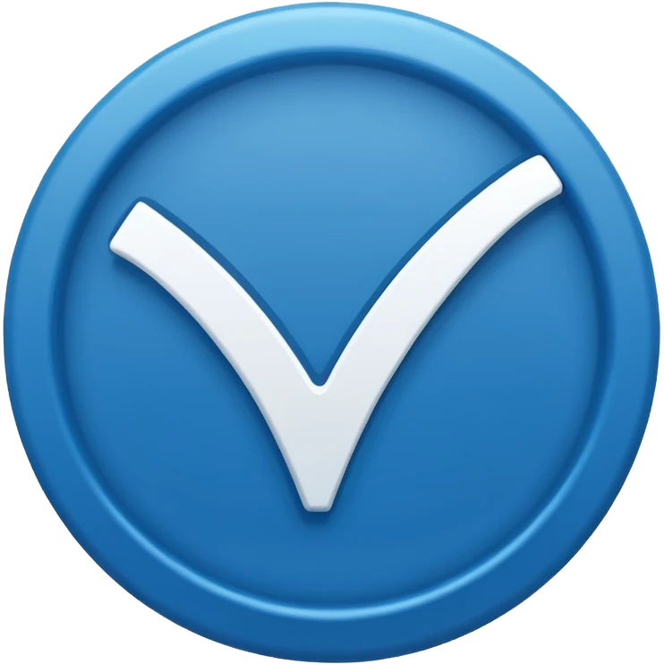 a white check mark inside a solid blue circle or rounded square. emoji